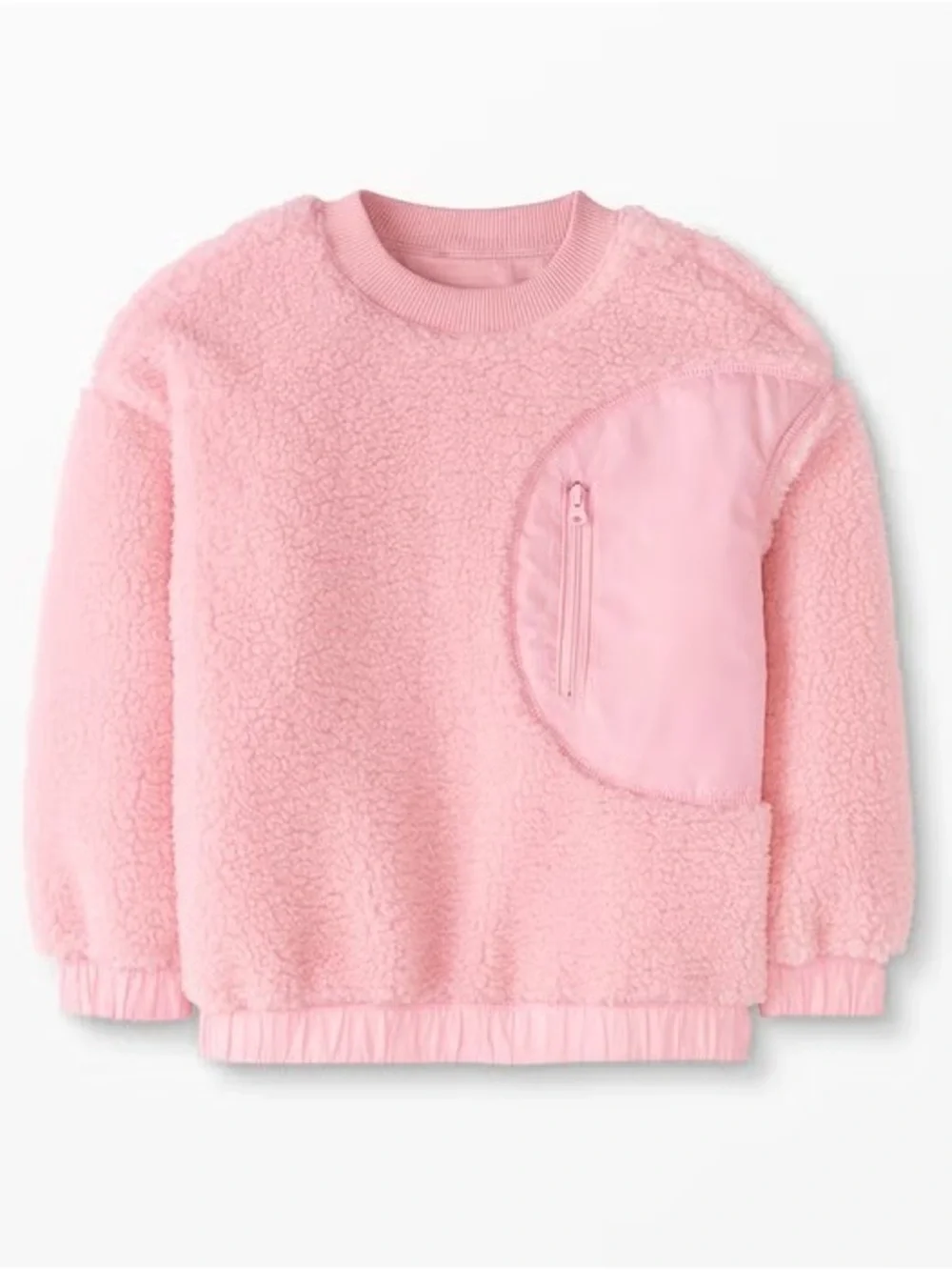 Hanna Andersson Faux Shearling Crewneck Fleece Pink 2T